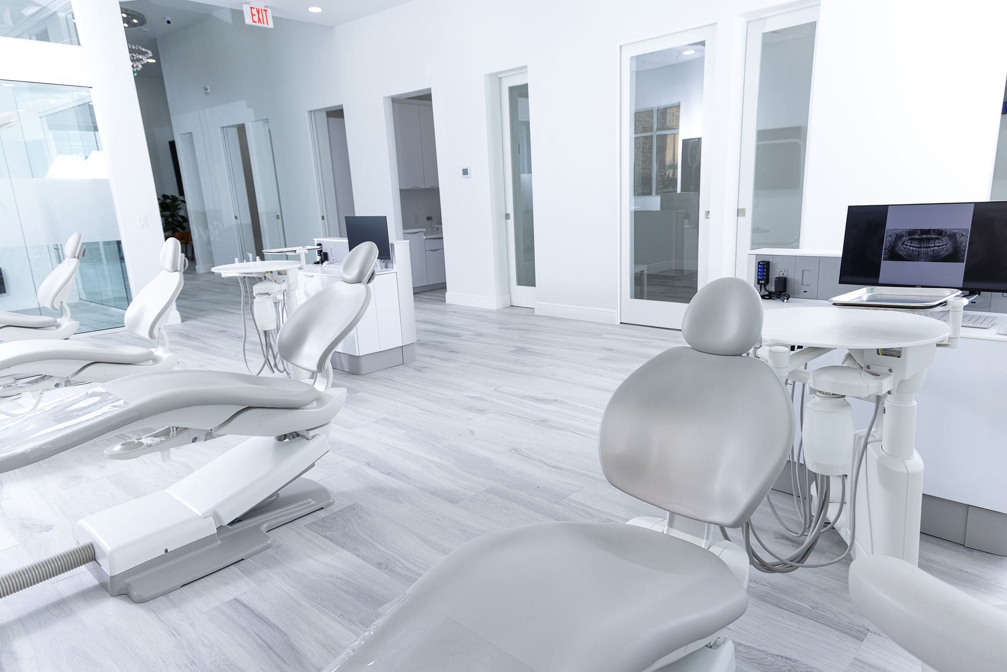 Dental clinic interior with equipment